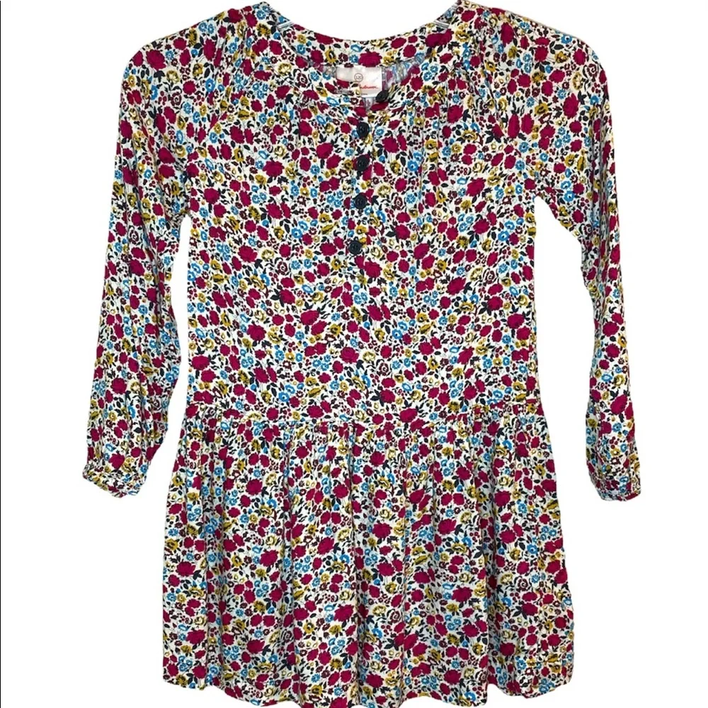 Hanna Andersson Floral Multicolor Dress Tunic Size 120 US 6-7